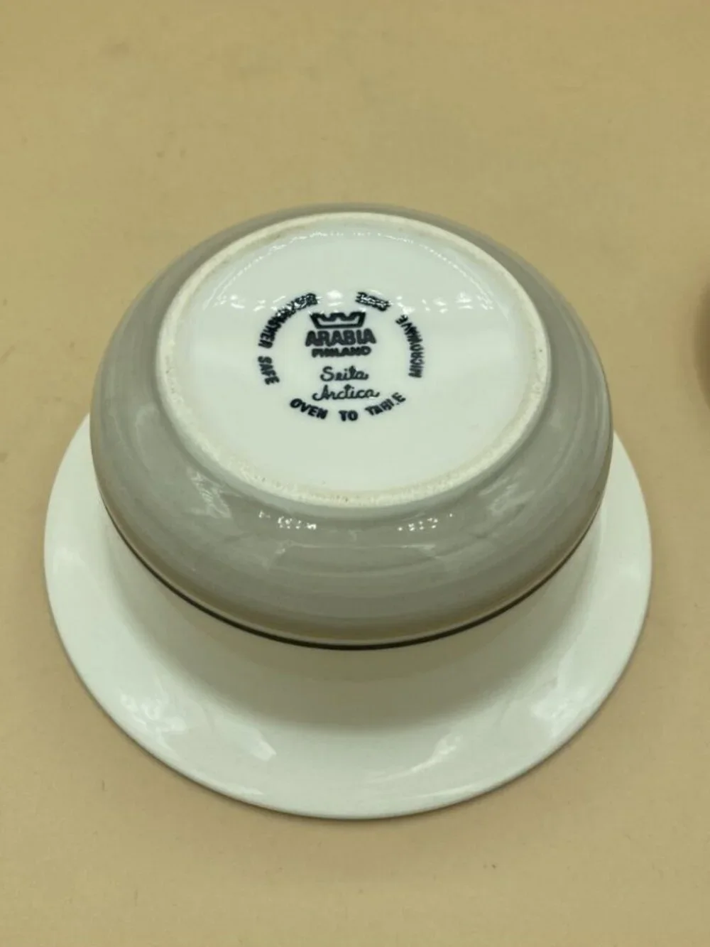 ARABIA Finland Seita Arctica Sugar Bowl With Lid